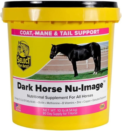 [BRSWIYYPCAAWAYDK] RICHDEL 784299621008 Caballo oscuro Nu-Image Hoof &amp; Coat Support for Horses, 10 lb