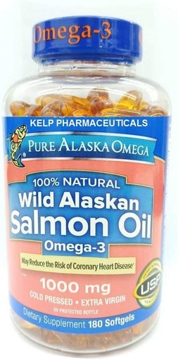 [BRSWIYD5B4PAMED4] Pure Alaska Omega-3 Wild Alaskan Salmon Oil 1000mg Softgels 180-Count