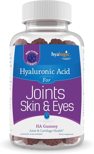 [BRSWY2YYCANQAAI3] Hyalogic Hyaluronic Acid Gummies Mixed Berry Flavor HA Gummies – Gluten-Free Gummy Vitamins for Adults - HA Supplement for Joints, Skin & Eyes (30 Count)