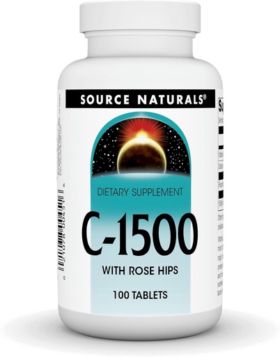 [BRSWIY3ROYNRAHD2] Source Naturals C-1500, with Rose HIPS 1500 mg for Immune System Support - 100 Tablets