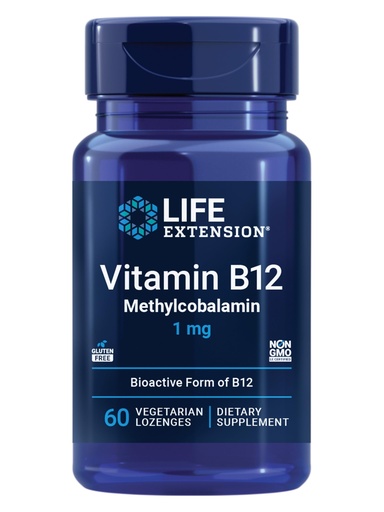 [BRSWIZIOAIBBACDE] Life Extension Vitamin B12 Methylcobalamin, Nerve Health Supplement, Cognitive Support, Energy Vitamin, methylcobalamin B12, 1 mg, Quick-Dissolving, Vegetarian, 60 lozenges