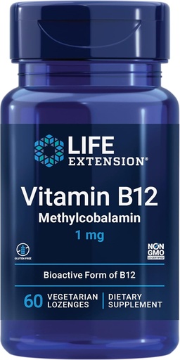 [BRSWIZIOAIBBACDE] Natri mở rộng B12 Methylcobalamin, hỗ trợ sức khỏe thần kinh, hỗ trợ Cognitive, Ethylcobalamin B12, 1 mg, nhanh chóng-Dis, Vegetarian, 60 lozenges