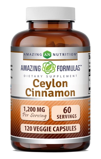 [BRSRAZANAUIWKAYV] Amazing Formulas Ceylon Cinnamon 1200 Mg | Vegetarian Capsules | Non-GMO | Gluten-Free | Made in USA (1 Pack | 120 Count)