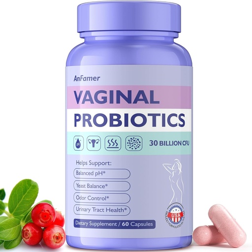 [BRSRAGQKBUDWG3Q6] Vaginal Probiotics for Women Female,Promotes Ph Balance,Healthy Vaginal Odor & Flora,Urinary Tract Health with Prebiotics & Lactobacillus Probiotic Blend 30 Billion CFU,60 Capsules