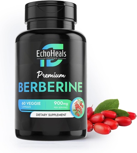 [BRSROGIQOB7REYL6] Berberine Supplement - Natural Plant-Based with Ceylon Cinnamon, Turmeric, Piperine, Vitamins B6, C, D - Vegan-Friendly - 60 Vegetable Caps, 900mg.