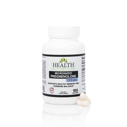 [BRSWICDROEFA2DTO] Health As It Ought To Be Pregnenolone 75mg Supplement – Micronized Form for Enhanced Absorption Tested for Purity and Strength | 100 Capsules