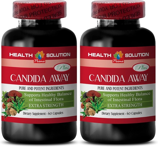 [BRSWGYAFOQCG2AD5] Natural Detox Pills - Candida Away Plus - Candida Quick Cleanse - Candida Support - Candida Support Capsules - Candida Cleanse Extra Strength - Candida Overgrowth - 2 Bottles 120 Capsules