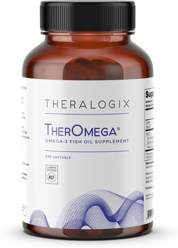 [BRSWKEL2AUPQEETA] Theralogix TherOmega Omega-3 Fish Oil Supplement - Supports Heart, Brain, Immune & Joint Health* - 700 mg DHA & EPA from Wild Alaska Pollock - Sustainably Sourced - NSF Certified - 270 Softgels