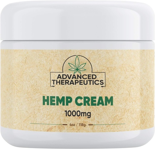 [BRSWYCTRBYNAOA3J] Advanced Therapeutics Hemp Cream 1000Mg 4 Ounce Muscle and Joint Rub with Hemp and Arnica for Stiff Muscles, Knees, Neck and Lower Back. Lower Discomfort 24 Hour Duration