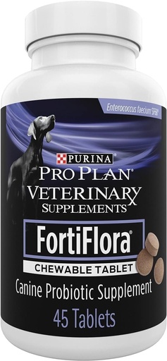 [BRSROAL7A4HROAL3] Purina Pro Plan Veterinary Supplements FortiFlora Chewable Dog Probiotic Supplement Tablets 45 ct. Canister