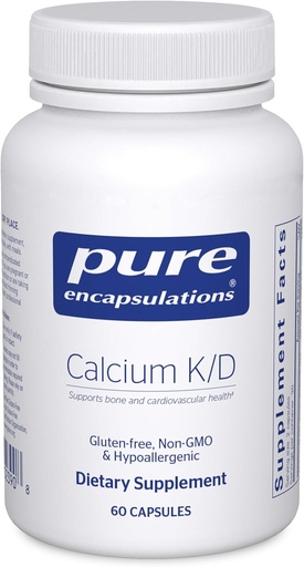 [BRSRMFALDENGMHYV] Pure Encapsulations Calcium K/D | Supplement for Bone Strength, Immune System, Colon, and Cardiovascular Health* | 60 Capsules