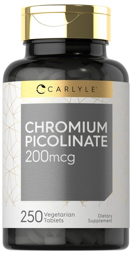[BRSW2HD6CIHQGFIY] Carlyle Chromium Picolinate 200mcg | 250 Vegetarian Tablets | High Absorption | Non-GMO, Gluten Free Supplement