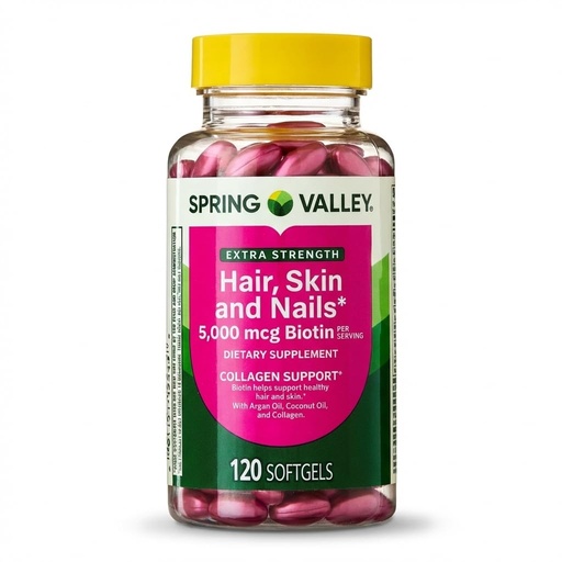 [BRSRM2YDCUGQ4CYZ] Spring Valley Extra Strength Hair, Skin & Nails Dietry Supplement 120ct 5000 mcg