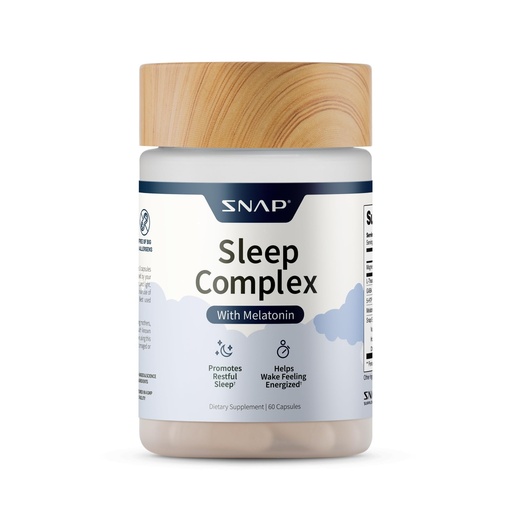 [BRSWYHAHPN4GCCA7] Snap Supplements Sleep Complex, Melatonin & Valerian Root, 60 Capsules | Natural Sleep Aid Supports Relaxation, Restful Deep Sleep & Nighttime Recovery, Gluten-Free, Non-GMO, Vegan