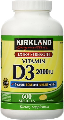[BRSWIGAODF7WODTI] Kirkland Extra Strength Vitamin D-3 2000 IU 600 Soft Gels