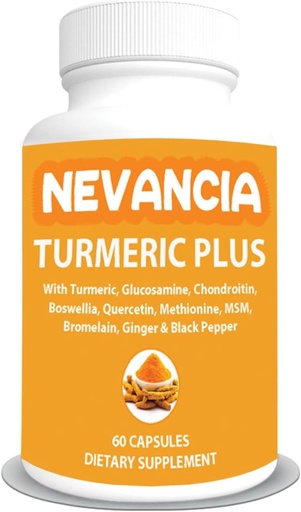 [BRSRAGQ2CICWCC3U] Turmeric Plus - with Turmeric, Glucosamine, Chondroitin, Boswellia, Methionine, MSM & More – 10 Ingredients That Support Joint, Bone, Skin, Digestion, Heart & Immune Health - 60 Capsules