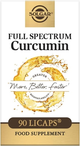 [BRSWKFQFOF5BEGDM] Solgar Full Spectrum Curcumin - 90 LiCaps - Superior Absorption - Brain, Joint & Immune Health - Non-GMO, Vegan, Gluten Free, Dairy Free - 90 Servings