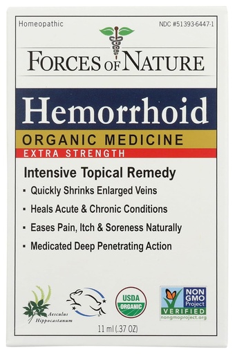 [BRSWICQGC4MA22IZ] FORCES OF NATURE Organic Hemorrhoid Control Extra Strength, 0.37 OZ