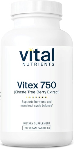 [BRSWIYYFAIAQYCTG] Vital Nutrients Vitex 750 | 750mg Chaste Tree Berry Extract | Support for Hormone, Fertility, and Menstrual Cycle Balance* | Gluten, Dairy, Soy Free | Non-GMO | 120 Capsules