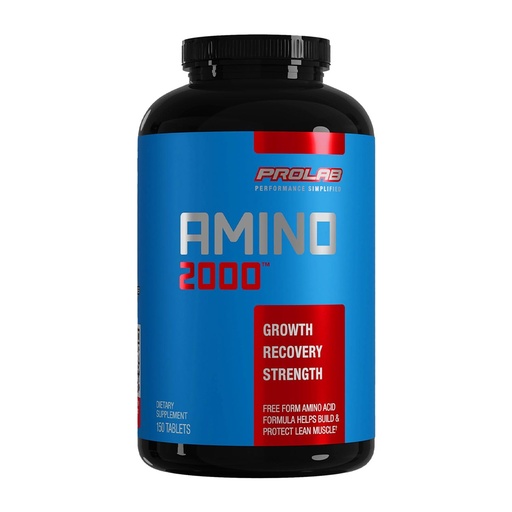 [BRSWIY3YPN4WMC34] Prolab Amino 2000 Essential Amino Acids Supplement, High-Potency BCAA Blend for Muscle Support & Recovery (150 Tablets)