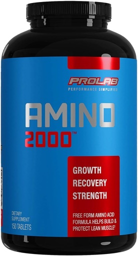 [BRSWIY3YPN4WMC34] Prolab Amino 2000 Essential Aminoskābju papildinājums, High-Potency BCAA Blend muskuļu atbalstu un atgūšanu (150 tabletes)