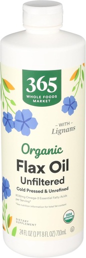 [BRSWGZQBOUCGCALJ] 365 von Whole Foods Market, Bio Flax Oil High Lignan, 24 Fl Oz