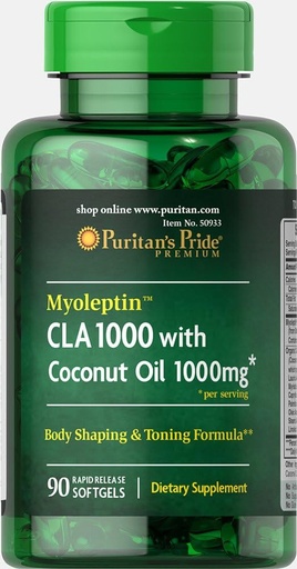 [BRSWGYYRPIPGEETU] Puritans Pride Myoleptin CLA 1000 med kokosolje-90 softgels