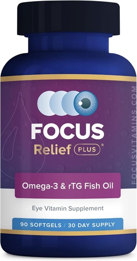 [BRSWKHD5A4NGYDLE] Focus Relief Plus Dry Eye Formula (90 ct. 30 Day Supply) Dry Eye Omega 3 Supplement - Dry Eye Relief Supplement -Omega 3 Fish Oil for Dry Eye