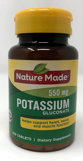 [BRSWKZAQC55BQ3I7] Nature Made Potassium Gluconate 550mg Pack of 2