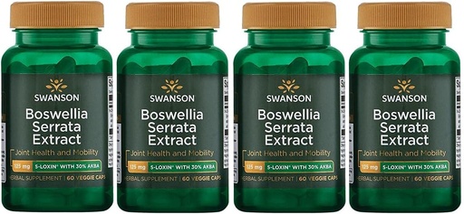 [BRSWGFD3CEPR4FDU] Swanson Boswellia Serrata Extract 125 mg 60 Veg Caps 4 Pack