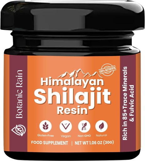 [BRSROBL2OEGRO3TJ] Čisté Himalájské Shilajit Resin pro muže a ženy, 85 + stopové minerály, 75% + Fulvic Acid for Energy Boost & Imunitation Support, Himalájské Resin Ayurveda Product - 1.06 oz