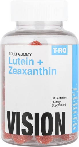 [BRSWYBQ2AABQKHQ3] TRQ Lutein + Zeaxanthin Gummy (Dietary Supplement), Natural Mango, Redish, 60 Count