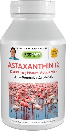 [BRSWY2QLDIIQ4DQ2] ANDREW LESSMAN Ασταξανθίνη 12mg - 30 Softgels - 12000 mcg Φυσική Ασταξανθίνη, Ισχυρό Αντι-Οξυγόνο Καροτενοειδές. Προστασία για τα μάτια, την καρδιά, το δέρμα και πολλά άλλα. Χωρίς Πρόσθετα. Εύκολο να καταπιείτε Softgels