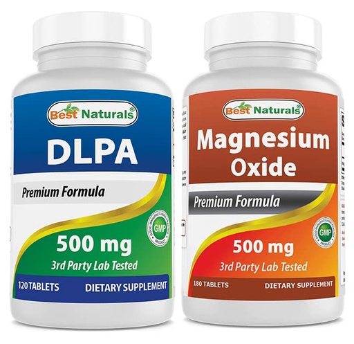 [BRSRMCY5AEJWMHQ3] Best Naturals DLPA 500 mg & Magnesium Oxide 500 mg