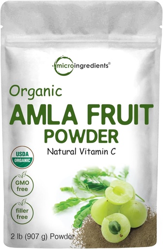 [BRSWECQCDIDREAA4] Micro Ingredientes Orgánica Amla Powder (Amalaki) Silencio 32oz, India Origen Gooseberry Powder ← Rica en Vitamina C, Antioxidantes, soporta Immune, Digestive & Skin Health, Non-GMO, Vegan &amp; Keto Friendly