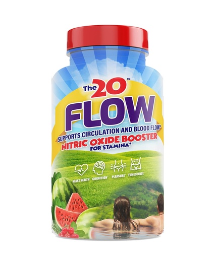 [BRSWYZYNBMAQMCQ4] The20: Flow - Nitric Oxide Supplement - 60 Capsules - L-Citrulline from Organic Watermelon, Organic Spinach, and Organic Acerola Cherries - for Heart, Brain, and Overall Health - No Gluten
