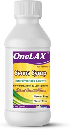 [BRSRAYIEAVYQ4ALA] Senna Syrup | Natural Vegetable Laxative (8fl.oz Bottle) Natural Chocolate Flavor, for Gentle, Relief of Constipation