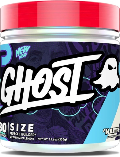 [BRSRAGQQAR6GECIU] GHOST Size V3 Muscle Builder Dietary Supplement - Natty, 30 Servings – Support Muscle Growth & Strength Building for Men & Women - Creatine & Betaine - Free of Sugar & Gluten