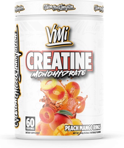 [BRSRAYY6OB7RS2TD] VMI Sports Creatine Monohydrate Powder Muscle Mass – Strength – Size – Power | 5 Grams per Serving (60 Servings, Peach Mango Rings)
