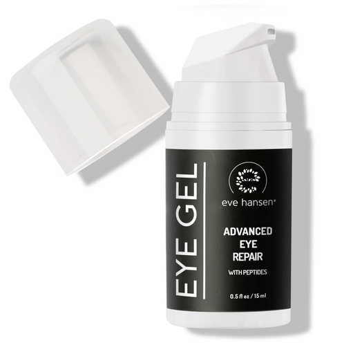 [BRSWIBYKOUCR6E3O] Eve Hansen Anti-Aging Eye Gel with Peptides | Under-Eye Cream With Plant Stem Cells, Hyaluronic Acid, Vitamin E | Cruelty-Free, Vegan, Made in USA .5 oz