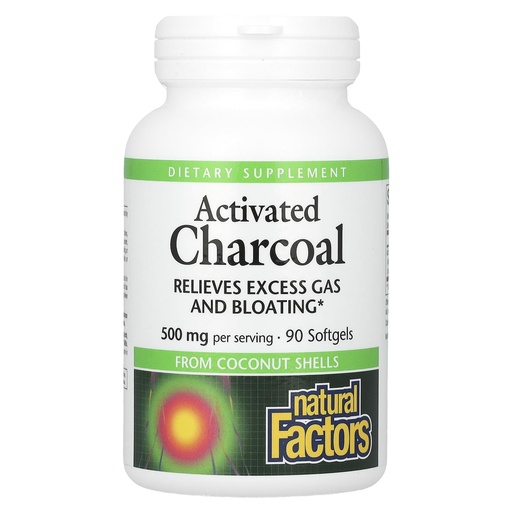 [BRSW2GABCEMRQF3A] Natural Factors Activated Charcoal 90 Softgel