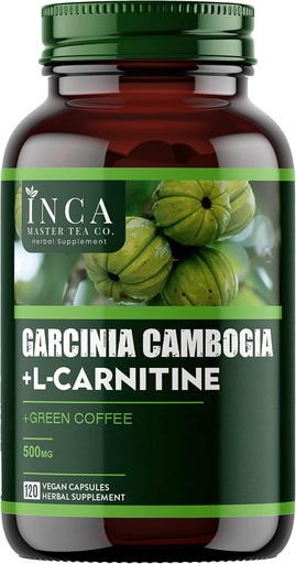 [BRSROYA2BUPAY23Z] INCA MASTER TEA - 1600mg Garcinia Cambogia & L-Carnitine Complex - Belly Fat Burner for Women & Men - 120 High Potency Diet Pills - Fast Acting Best Hunger Suppressant for Your Fitness