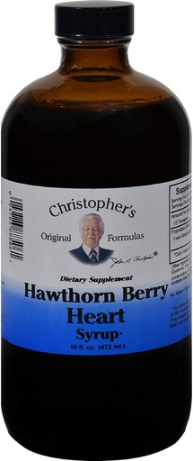 [BRSWIYYMOMIBG3DM] Christopher's Original Formulas Hawthorn Berry Heart Syrup - 16 fl oz | Natural Herbal Blend for General Wellness - Pack of 2