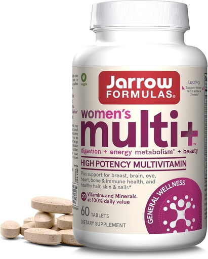[BRSRAZT4DIJQOCT5] Jarrow Formulas Women's Multi+ Lustriva Hair Growth for Women, Vitamin A, D, Zinc & Lutein, 60 Tablets, 30 Day Supply