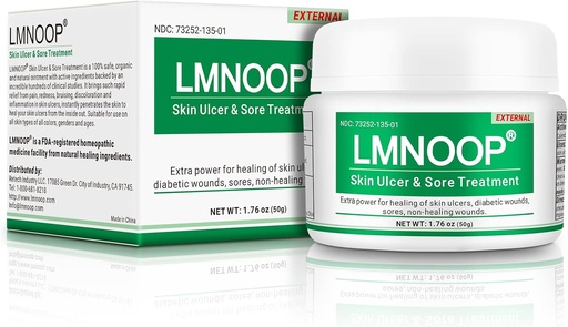[BRSRMGA5OZ5RYYA3] LMNOOP® Skin Ulcer Healing Ointment, for Foot & Leg Ulcers, Sores, Varicose Ulcers, Stasis Ulcers, Bedsores, Cuts, Burns, Skin Infections, Natural Ingredients Deep Wound Healing Ointment