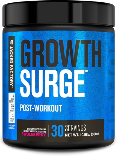 [BRSWGZL2AAFBEALJ] Ge Jacked Factory Growth Surge Create Post Workout w/L-Carnitine - Dagelijks spier Builder & Recovery Supplement met Creatine Monohydraat, Betaine, L-Carnitine L-Tartrate - 30 porties, Swoleberry