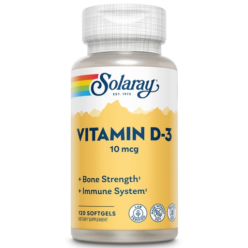 [BRSWIYTYCUPRGE3O] SOLARAY Vitamin D-3-400 IU | 120 Softgels