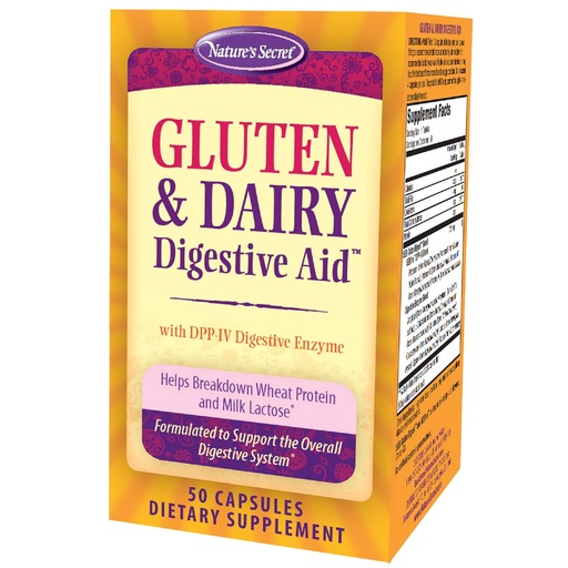 [BRSRO2YCBVYGEDI4] Nature's Secret Gluten & Dairy Digestive Aid - 50 Capsules - Helps Break Down Wheat Protein & Milk Lactose - 25 Servings