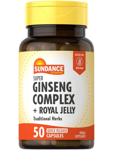 [BRSWGZAZC4DWOYIY] Sundance Super Ginseng Complex | with Royal Jelly | 50 Quick Release Capsules | Non-GMO and Gluten Free Traditional Herb Supplement