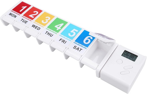 [BRSW2CDRO4NAYA35] CozyCabin 7 Day Pill Organizer med påminnelselarm, Portable Weekly Pill Box Organizer Small Medicine Organizer för vitaminer Supplements Fish Oil & Arthritis Friendly